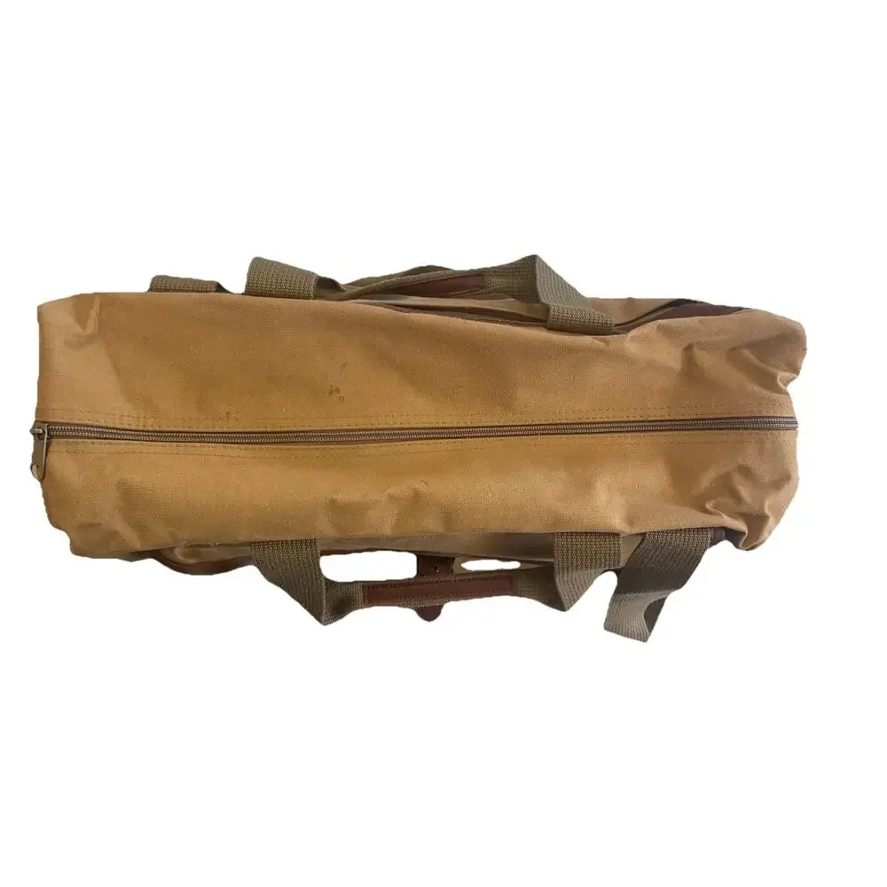 Vintage Polo Ralph Lauren Safari Traveler Canvas & Leather Messenger Bag Khaki *